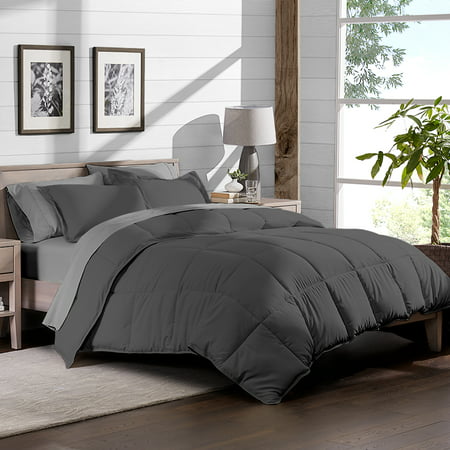 7 Piece Bed In A Bag Full Xl Comforter Set Grey Sheet Set