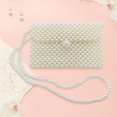 thumbnail image 4 of Cartera de perlas blancas Bolso de hombro para mujer Bolso de perlas con perlas Bolso de perlas con esquinas diagonales Bolso de perlas para bodas, 4 of 5