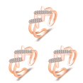 thumbnail image 1 of Minnieouse Anillo abierto de cristal para niñas, ajustable, elegante, estético, mano, nudillo, joyería para fiesta, boda, fecha, regalo, oro Type1 NO1, 1 of 6