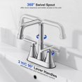Bathroom Sink Faucet, 4 inch Chrome Bathroom Faucets for Sink 3 Hole