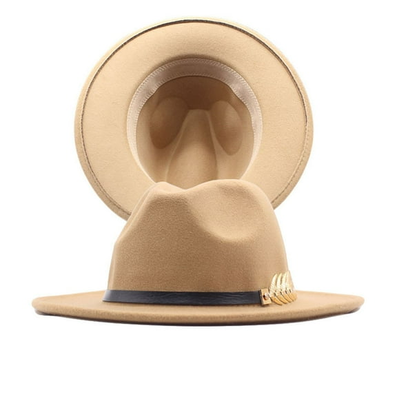 Baseball Caps Womens Classic Wide Floppy Panama Hat Belt Buckle Wool Fedora Hat Sun Hats for Women