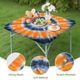 thumbnail image 4 of Orange Blue White Tie Dye Mandala Pattern Square Fitted Tablecloth with Elastic Edge,Square Table Cover,Washable Elastic Table Cover for Home Kitchen Party Decor 34"x34", 4 of 6