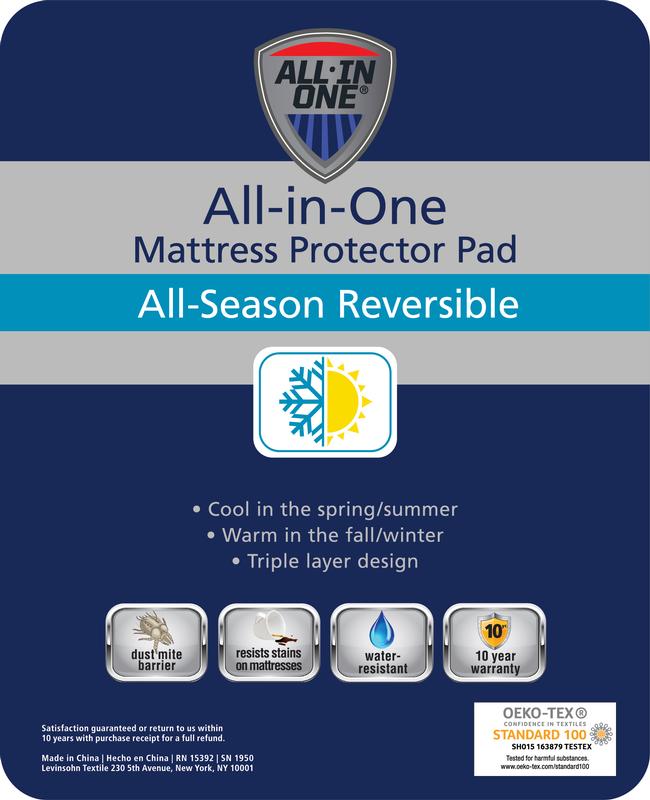 All-in-One All Season Reversible Cooling & Warming Fitted Mattress Pad, Full
