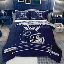 Castle Fairy Football Print Bedding Comforter Set 2pcs for Kids Children Teens,Sport Theme Twin Comforter Sets Microfiber,Ball Gamer Breathable Bedding Set,Ultra Soft Home Decor,Reversible