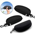 thumbnail image 4 of 3-pack zippered case glasses and sunglasses case with plastic carabiner hook bla, 4 of 5