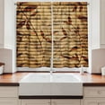 thumbnail image 2 of Ambesonne Beige Kitchen Curtains, Grunge Leaves Bohemian Motif, 55"x45", Brown Tan and Beige, 2 of 3
