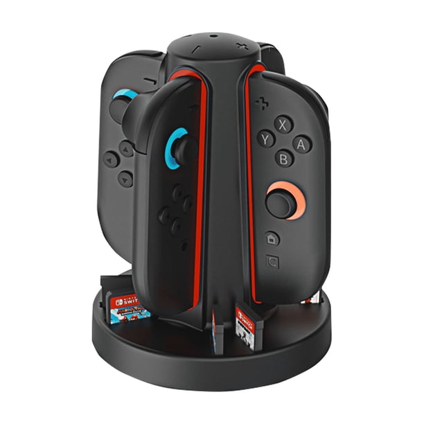 YUOY Base de Carga para Nintendo Switch 2 Joy-Con, Estación de Carga para hasta 4 Mandos de Switch con Indicadores LED y Alarma Sonora
