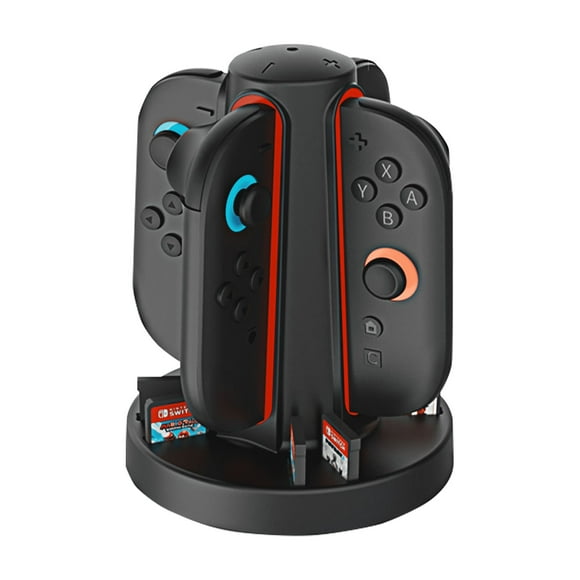YUOY Base de Carga para Nintendo Switch 2 Joy-Con, Estación de Carga para hasta 4 Mandos de Switch con Indicadores LED y Alarma Sonora