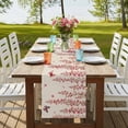 thumbnail image 4 of Table Runners 72 Inches Long Dress Scarves, Butterfly Flower Farmhouse Kitchen Table Runner, Coffee Tablerunners, Farmhouse Country Pink Floral on Linen 14x72 Inch, 4 of 9