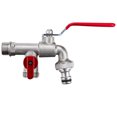 thumbnail image 1 of Grifo doble Premium 1/2 pulgada rojo / Grifo doble latón con salida 2x 3/4 pulgada + e-Book/ Grifo exterior antioxidante y antihielo para jardín, hogar e industria ShuxiuWang 8390612977497, 1 of 1