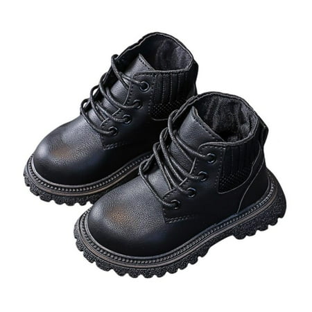

Xinhuaya Children s Short Boots British Style Leather Boots Kids Flat Shoes Vintage