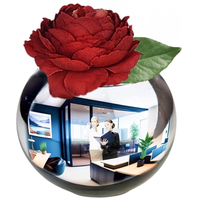 Jarrón Espejo Cóncavo de Vidrio Plateado Skywin de 11.5 cm para Decoración de Oficina