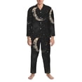thumbnail image 3 of Naloa Abstract Starry Sky Moon Men’s Pajamas Set - Long Sleeve Button Down Sleep Shirt and Pajama Bottoms Sleepwear Set-Medium, 3 of 7