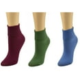 thumbnail image 5 of Sierra Socks Women's Loose Fittings Combed Cotton Ankle Socks, Seamless Turn Cuff Socks for Women & Girls, 100% Cotton Socks, Great for , 3 Pair Pack, 5 of 14