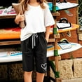 thumbnail image 4 of Wovix Girls Elastic Waist Jorts Summer Trendy Bermuda Shorts Knee Length Straight Leg Short Loose Casual Cute Solid Casual Pants, 4 of 5