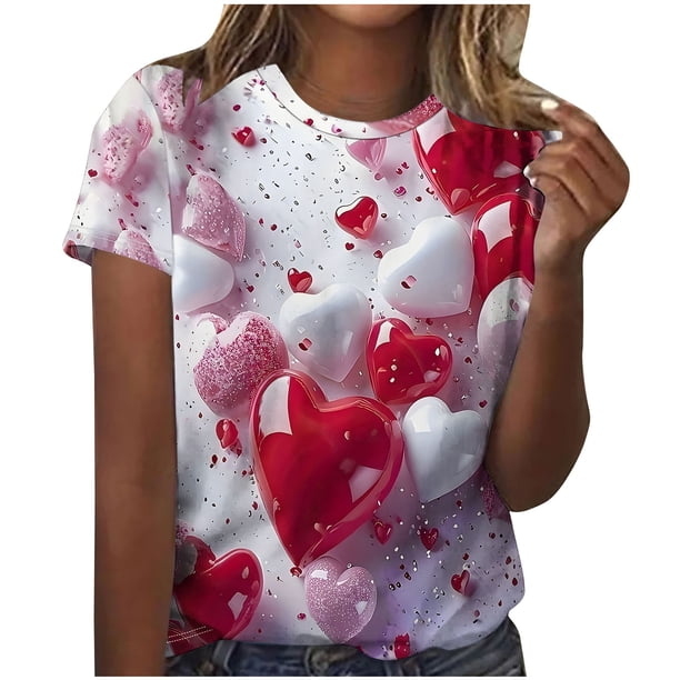 Mujeres Pantalones Cortos, Moda Impresa Manga Corta Cuello Redondo Camiseta Blusa, Top de Lentejuelas Casual