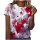 thumbnail image 1 of Mujeres Pantalones Cortos, Moda Impresa Manga Corta Cuello Redondo Camiseta Blusa, Top de Lentejuelas Casual, 1 of 9