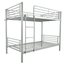 Zimtown Metal Bunk Bed with Ladder for Kid's Room,Twin Gray