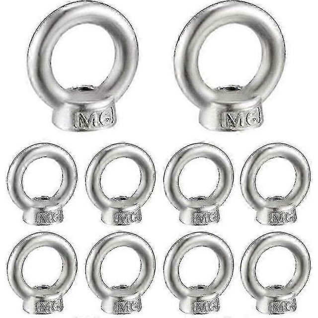 M6 Ring Nut 10 Pcs 304 Stainless Steel Thread Lifting Eye Nut Eye Nuts For Lifting Accessories