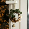 thumbnail image 6 of Christmas Wreath for Window, 2 Pcs Christmas Wreath Bows with Jingle Bells and Pinecone Hanging Christmas Hanging Ornaments for Car Door Window Christmas Decoration (Green and Red), 6 of 6