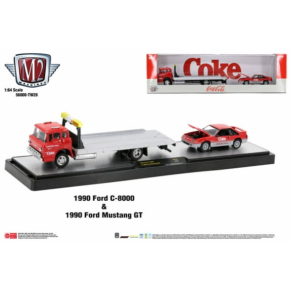 M2 Machines Auto Hauler Tw28 1990 Ford C8000 1990 Ford Mustang Gt
