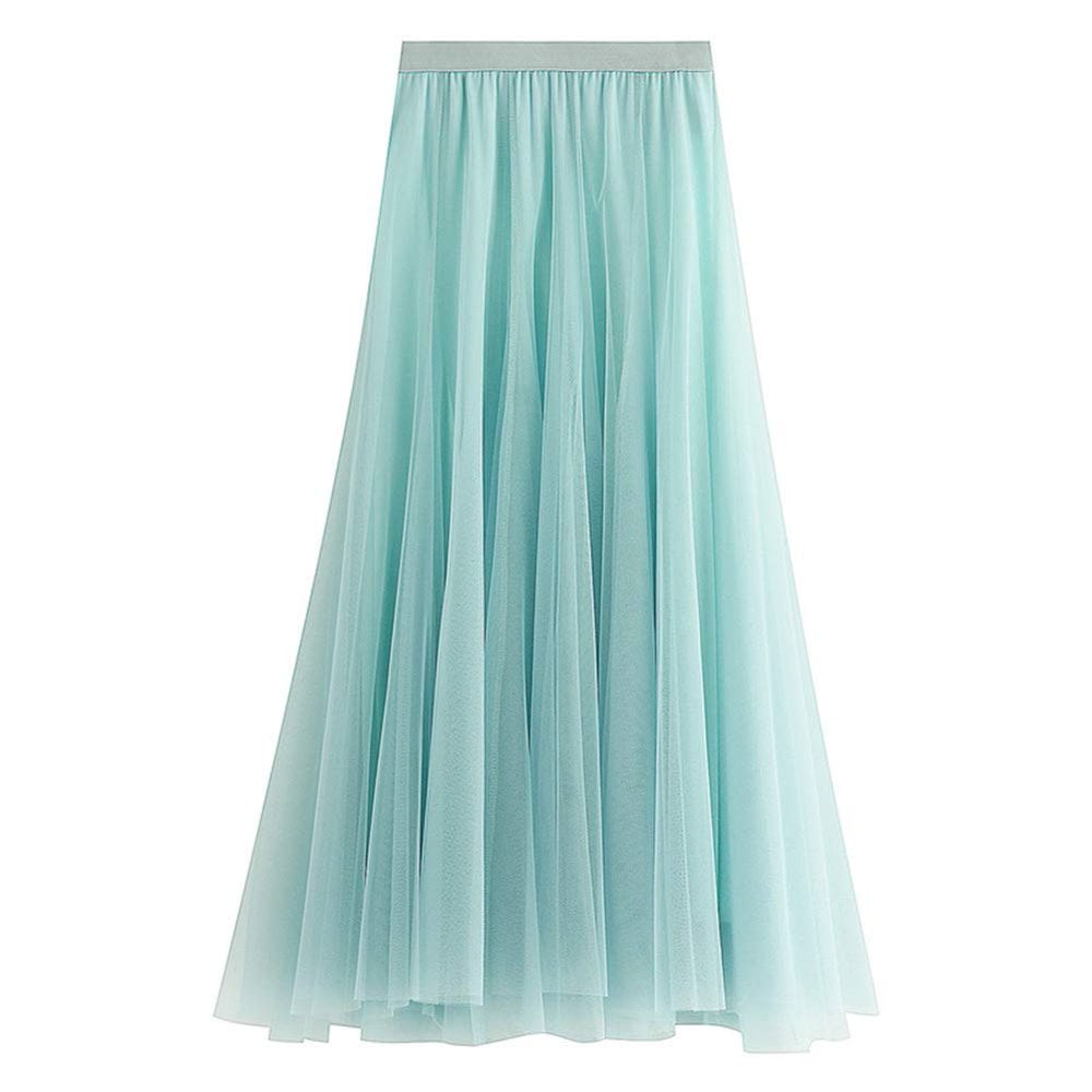 Robe Tutu en Tulle Plissé Taille Haute Femme Élégante Plage Jupe