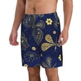 thumbnail image 2 of Kdxio Vintage Golden Butterfly Pattern Mens Casual Shorts - Drawstring Summer Beach Sports Shorts for Men, 2 of 9