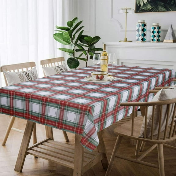 Buffalo Plaid Tablecloth, Red and Green Checked Table Cloth for Christmas, Waterproof Tablecloth for Kitchen Dining Room Tablecloth Rectangle 60 x 120 inch