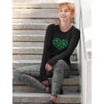 thumbnail image 2 of Women Irish Shamrock Green Clovers Heart St Patricks Day Pride Proud Irish Gift Long Sleeve T Shirt, 2 of 6
