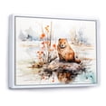 thumbnail image 2 of Designart "Serenity of Beaver by Watercolor Stream I" Animals Framed Wall Art - Modern Brown Beaver Bedroom Framed Canvas Wall Art, 2 of 6