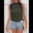 thumbnail image 4 of Blusas Sin Mangas de Encaje para Mujer, Blusas Plisadas de Verano 2025, Blusas Elegantes e Informales Sin Mangas. Verde L, 4 of 9