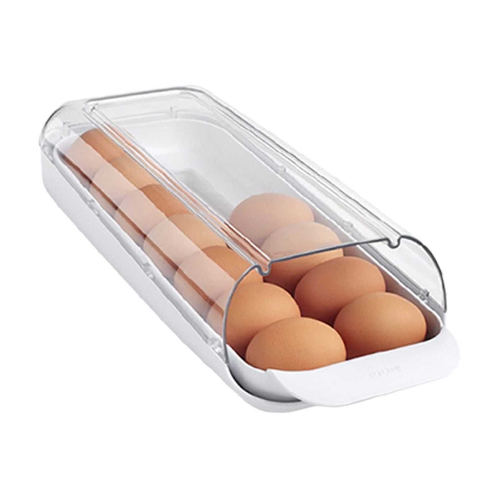 Refrigerator Egg Organizer Dispenser with Automatic Rolling Design for Efficient Kitchen Storage