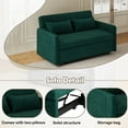 thumbnail image 3 of 54" Pull Out Sofa Bed with 2 Pillowsa, Modern Oversized 2 Seater Velvet Couch with Adjustable Backrest & Storage Bag, Accent Upholstered Sleeper Sofa for Bedroom, Living Room, Office, Green, 3 of 7