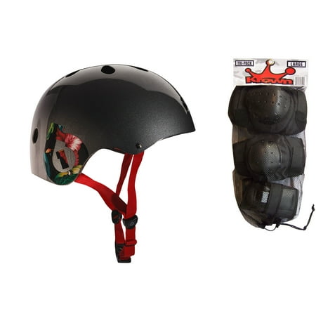 661 Dirt Lid Helmet - 661 Dirt Lid Plus Skate BMX Helmet Grey CPSC with Knee Elbow Wrist Pads Large