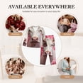 thumbnail image 7 of Lsque Flower White Cow Pattern Long Sleeve Pajama Set for Women - Soft 2-Piece Sleepwear and Loungewear Set with Pockets, Comfy Nightwear-Medium, 7 of 7