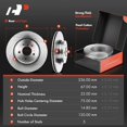thumbnail image 2 of A-Premium 13.23 inch(336 mm) Rear Vented Disc Brake Rotors + Ceramic Pads Kit Compatible with Select BMW Models - E90 330i/330xi/335d/335i/335xi, E90/ F30 335i xDrive/335is, E84 X1, 6-PC Set, 2 of 8