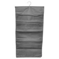 thumbnail image 1 of Organizador de armario colgante Bolsillos de malla de 2 lados Bolsa de almacenamiento para armario Bolsa para ropa interior Calcetines de sujetador, 15 rejillas, Gris seitruly HA003837-02, 1 of 6