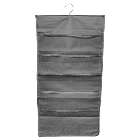 

Hanging Closet Organizer 2-Sided Mesh Pockets Wardrobe Storage Bag Pouch for Underwear Bra Socks 15 Grid Gray