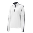 thumbnail image 5 of Sport-Tek Ladies Sport Wick Textured Colorblock 1/4 Zip Pullover-2XL (White/ Iron Grey), 5 of 6