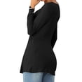 thumbnail image 4 of STARVNC Women Deep V Neck Front Twisted Pleated Long Sleeve Top, 4 of 5