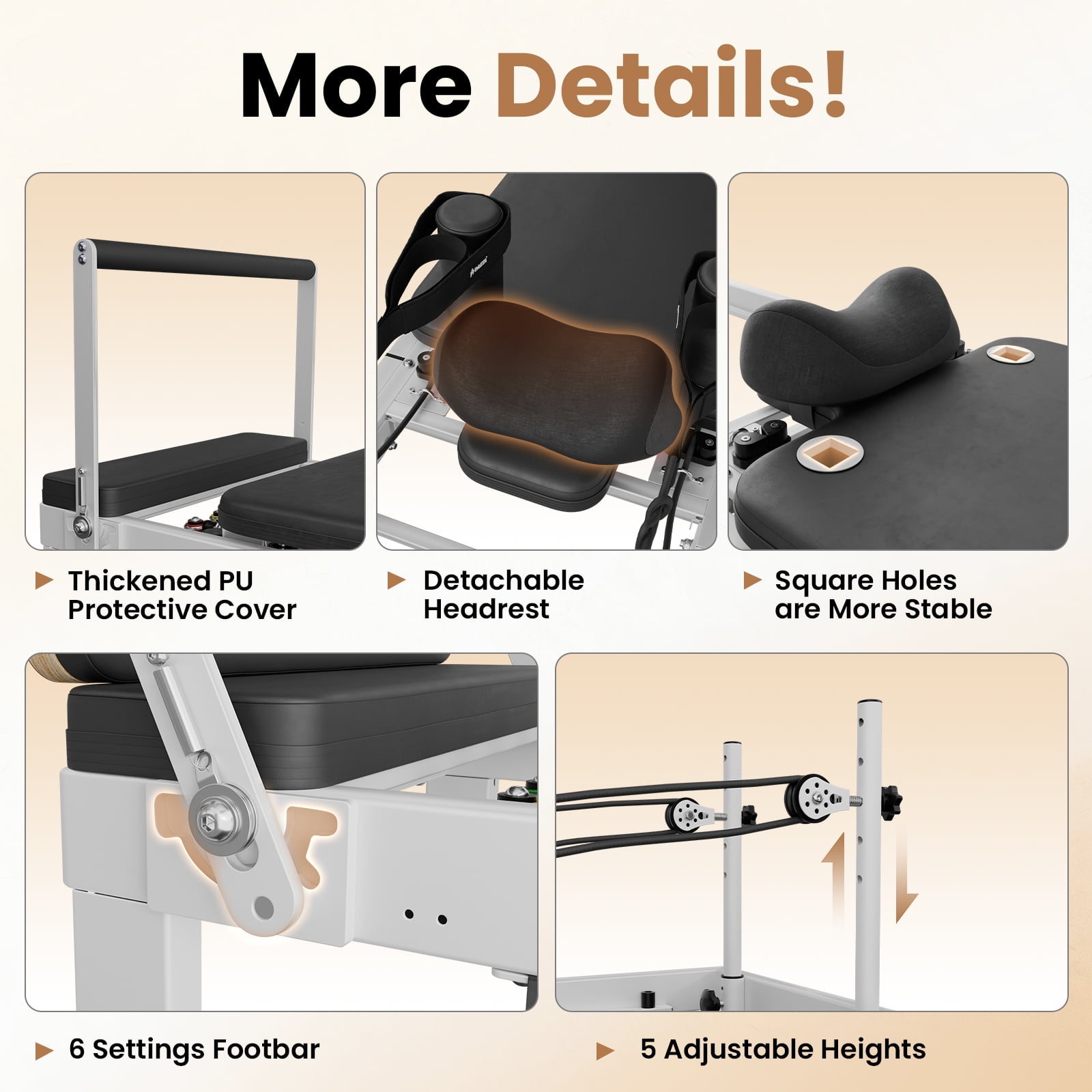 Syedee 86.6” Foldable Pilates Equipment, Pilates Reformer Machine Suitable For Height Over 5'7 '', Pilates Exercise Equipment with Jump Board For Home Gym, 110lbs resistance 5 Springs