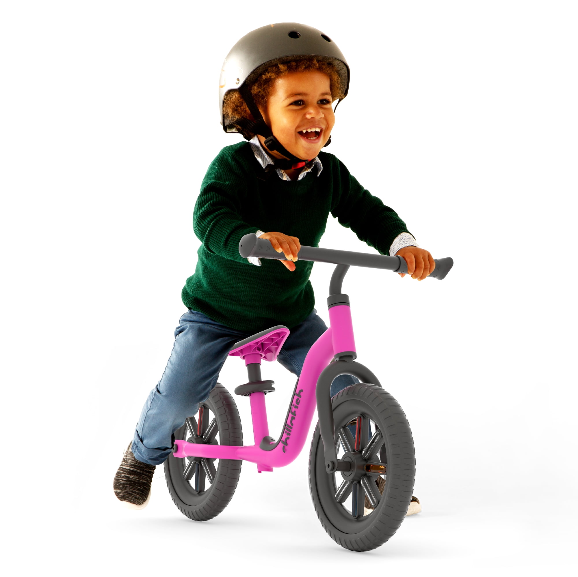 Chillafish Buzzi & Rocki, 2-in-1 Ride-On Toy, Rocker Base + 10" No-Pedal Balance Bike, Stable Learn-to-Balance Set, Ages 1,5-4 Years, Pink-Purple