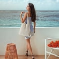 thumbnail image 2 of Women's Hollow Knit Shoulder Handbag, Oversized Lightweight Woven Tote Bag for Travel Beach Shopping Everyday Use, 2 of 6