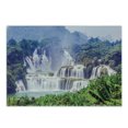 thumbnail image 1 of Nature Cutting Board, Waterfall Exotic Tropical Leaves Natural Swimming Pool Water Picture, Decorative Tempered Glass Cutting and Serving Board, Small Size, Forest Green Pale Blue, by Ambesonne, 1 of 1
