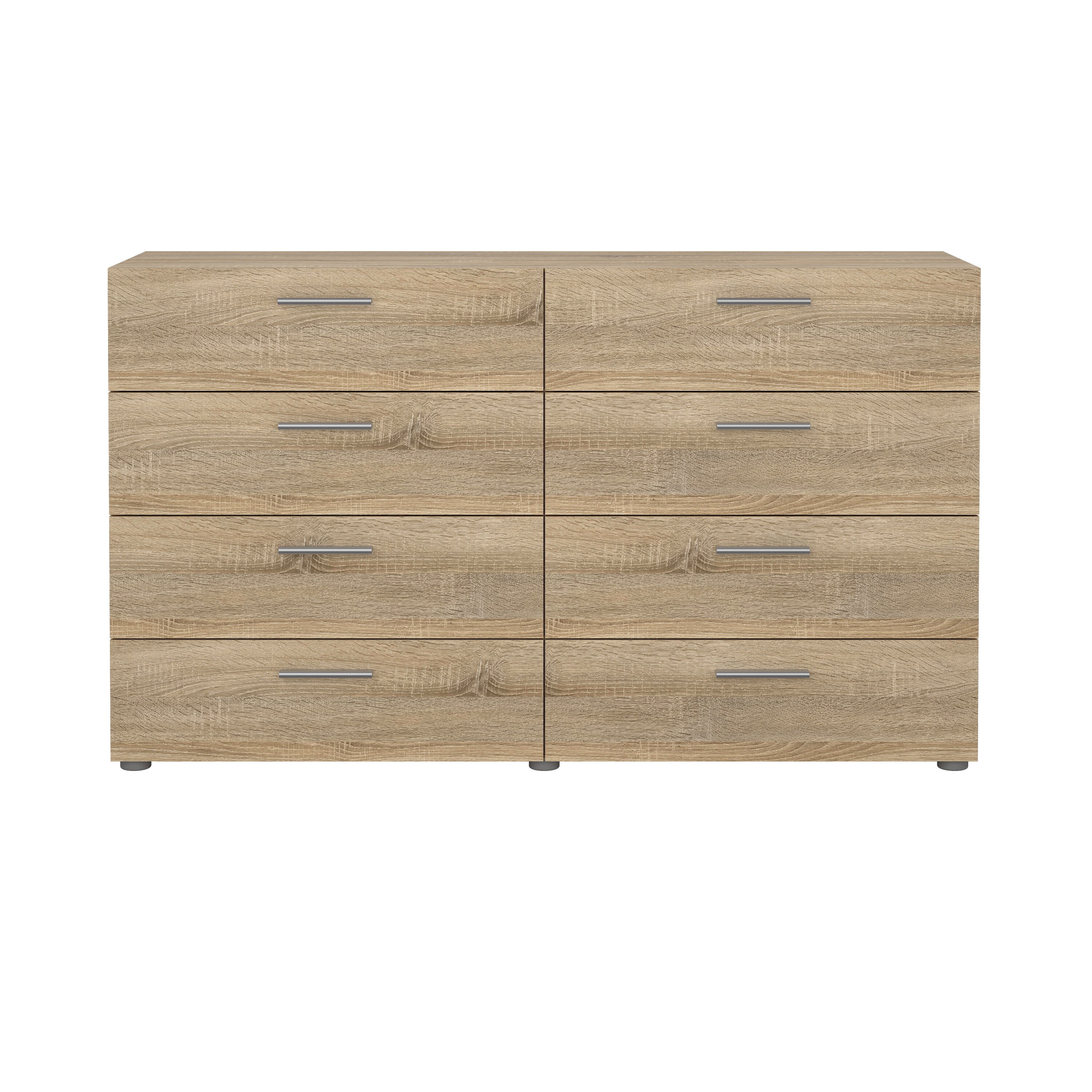 Tvilum Loft 8 Drawer Double Dresser for Adults, Oak Structure