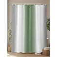thumbnail image 4 of Boanket Polyester Fabric Gray Sage Green Shower Curtain, Modern Gradient Geometric Waterproof Bathtub Curtain Bathroom Decor Set with Hooks 72 x 72 Inches,, 4 of 6