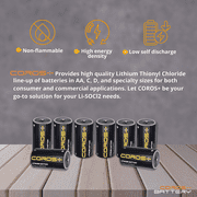 COROS CLE-20 D 3.6V Lithium Thionyl Chloride Battery (5 Batteries)