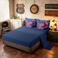 thumbnail image 5 of Manfei USA 250th Anniversary Print King Bedding, Firework Celebration King Bed in a Bag, Blue Red, Navy Reversible 7-Piece, 5 of 6