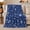 Blue Snow Village, variant on Blue Winter Village with Snowflakes and Houses, Cheerful Holiday Style for Winter Lovers, Cozy Cabin Snow Scene and Christmas Gift, Cozy Flannel Blanket for Family Room and Bedroom, Home Decor