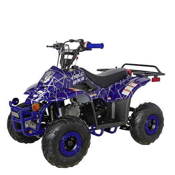 HHH Upgraded 110cc ATV Boulder ATV Gas 110cc ATV Quads Youth ATV Quad ATVs Fully Automatic 4 Wheeler ( Blue Spider )